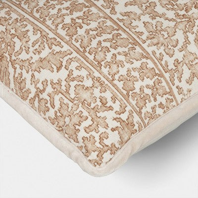 Lumbar Floral Throw Pillow Neutral - Threshold