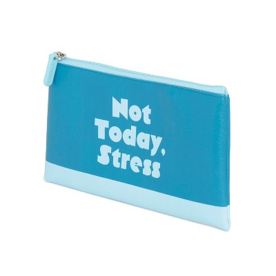 U Brands 9"x5" Printed Faux Leather Pouch Blue