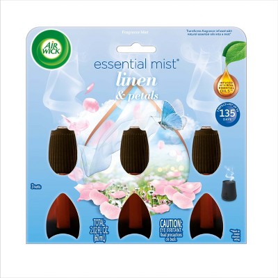 Air Wick Essential Mist Triple Refill Aromatherapy Diffusers - Linen & Petals - 3ct: Electric Oil Diffuser, 6.5" Height