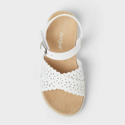 Toddler Girls Brenner Footbed Sandals - Cat & Jack White 6T