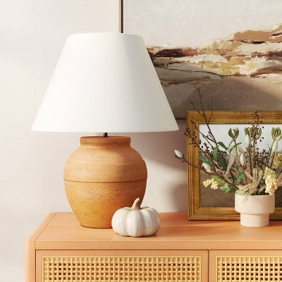 21.25"x17" Large Ceramic Table Lamp Terracotta - Threshold (LOCAL PICKUP ONLY)
