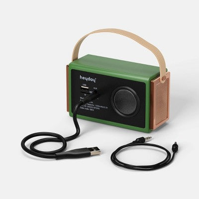 Retro Tech Wireless Bluetooth Speaker - heyday Green Fruit: USB-C, 8-Hour Battery