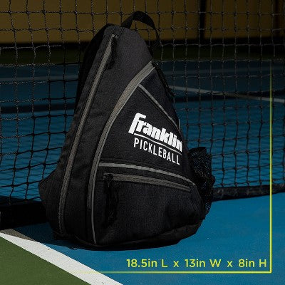 Franklin Sports Sling Pickleball Bag - Black/Charcoal: Holds 2 Paddles, 3 Balls