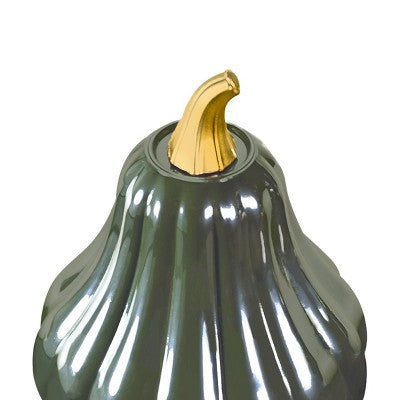 Glass Iridescent Pumpkins Green - Bullseye's Playground