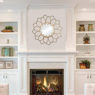 32" Alexandra Wall Mirror Antique Bronze - Stratton Home Decor: Contemporary Style, Metal Frame, No Assembly Required (LOCAL PICKUP ONLY)