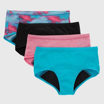 Hanes Girls' 4pk Period Boy Shorts - Colors May Vary 10