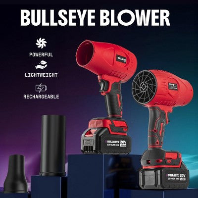 Bullseye Blower 20V Rechargeable Cordless Leaf Blower Dust Air Snow Blower 24,000 RPM Handheld Electric Blower with Battery and Charger