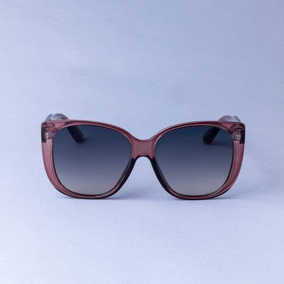 Women's Plastic Butterfly with Metal End Caps Sunglasses - A New Day Mauve: Medium Fit, UV Protection, Recycled Frame