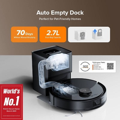 Roborock Q10 PF+ Cordless Vacuum and Mop 6.5" Cleaning Path Black