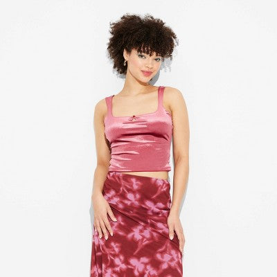 Women's Velour Tank Top - Wild Fable Berry Red L