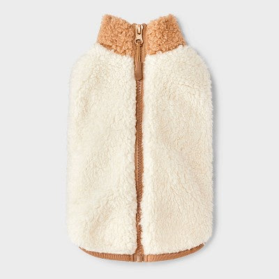 Faux Shearling Cat and Dog Vest - Boots & Barkley Tan XS