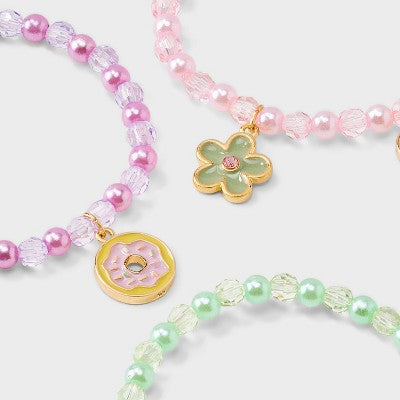 Girls' 3pk Charms Bracelet Set - Cat & Jack? Pink/Purple/Green