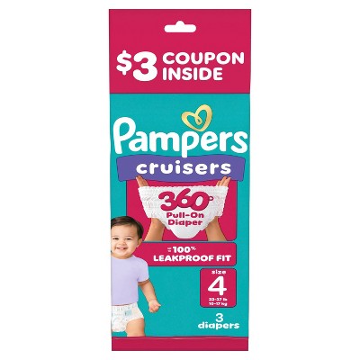 Pampers Cruisers 360 Trial Pack Disposable Diapers - Size 4 - 3ct
