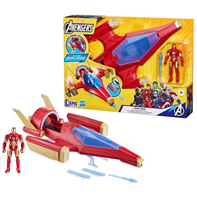 Marvel Avengers Iron Man Repulsor Blast Battle Jet and Action Figure