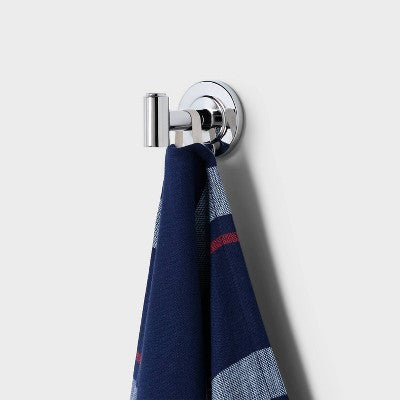 36"x72" Jacquard Lightweight Striped Oversized Beach Towel with Knotted Fringe Navy Blue - Room Essentials