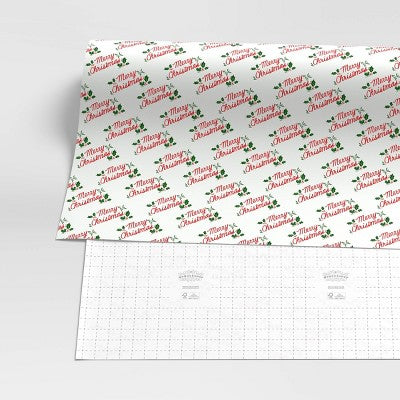 20 sq ft 'Merry Christmas' Gift Wrap White - Wondershop (LOCAL PICKUP ONLY)