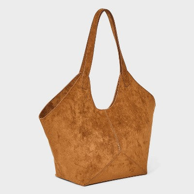 Slouchy Faux Suede Tote Handbag - Universal Thread Tan