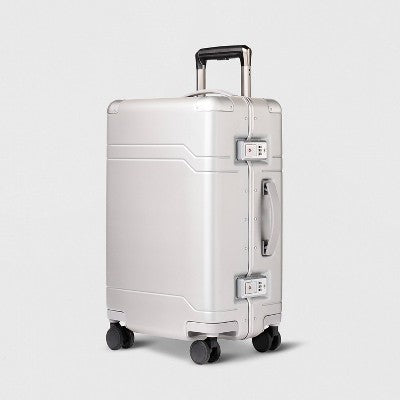 Signature Hardside Trunk Carry On Spinner Suitcase Metallic Silver - Open Story? (LOCAL PICKUP ONLY)