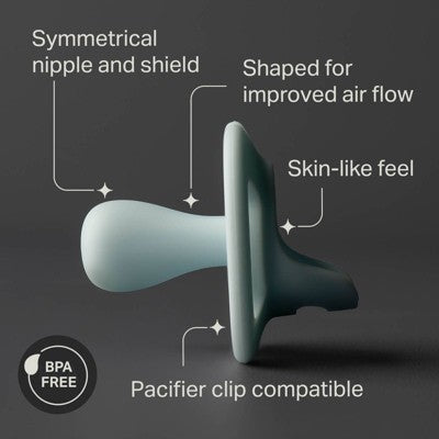 Tommee Tippee UltraLight Stay Put Silicone Pacifier 18-36m - Blue & Green - 2pk