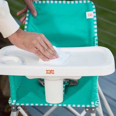 Bright Starts Pop 'n Dine Portable High Chair Indoor/Outdoor - Teal: Removable Tray, Metal, 3-Point Harness (LOCAL PICKUP ONLY)