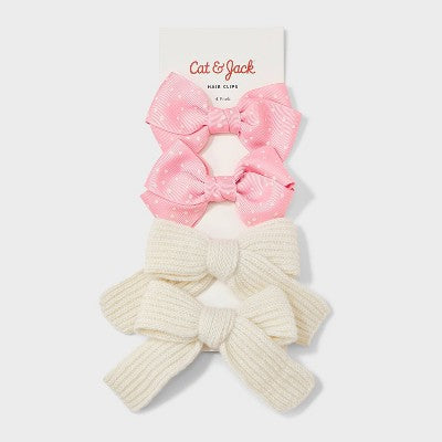 Girls' 4pk Salon Bow Clip Set - Cat & Jack