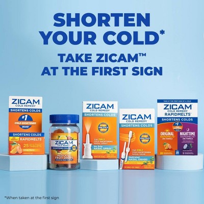 Zicam Original/Nighttime Rapid Melts Tablets - Zincum Aceticum 2x - Grape Citrus - 25ct