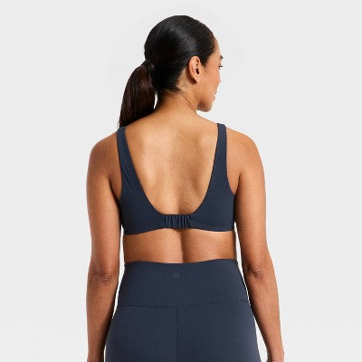 Women's Everyday Soft Light Support Minimal Bra Navy Blue L