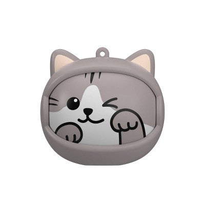 GEMS 'Winking Cat' Spinning Animal Face TWS Earbuds - Gray: Built-In Microphone, USB-C