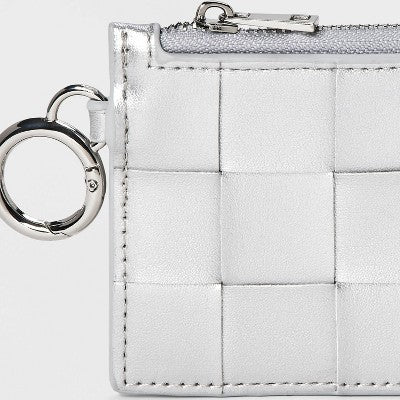 L-Zip Card Case - A New Day Silver: Shell, Solid Pattern, Zip Closure, 3.25" x 5" x 0.625"