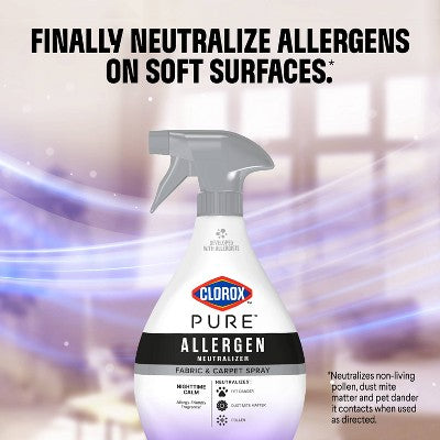 Clorox PURE Allergen Neutralizer Fabric & Carpet Spray Air Fresheners Nighttime Calm - 26oz
