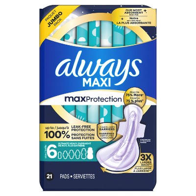 Always Maxi Protexr Overnight Heavy Extra Long Menstrual Pads - 21ct
