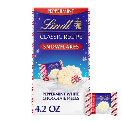 Lindt Christmas Candy Classic Recipe White Peppermint Snowflake Bag - 4.2oz