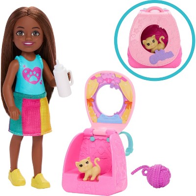Barbie Family and Friends Chelsea Playtime Kitty Backpack 6" Doll + Accessories