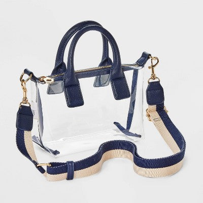 Foundational Mini Tote Handbag - Universal Thread Navy/Clear