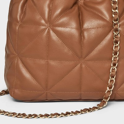 Rouched Chain Crossbody Bag - A New Day Brown