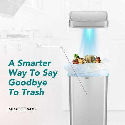 Nine Stars Odor Neutralizing Touchless Infrared Motion Sensor Trash Can Rectangular (LOCAL PICKUP ONLY)