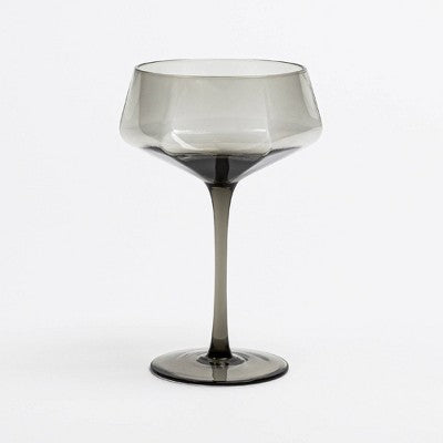 over&back 11 fl oz Facet Coupe Glass Smoke