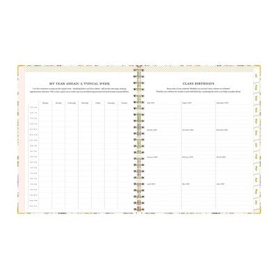 Day Designer Weekly/Monthly Wirebound Teacher Lesson Planner Clipboard 8.5"x11" Hardcover Butterfly Garden