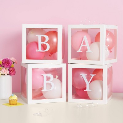 4ct Baby Boxes with Letters for Baby Shower Wedding Gender Reveal - Spritz