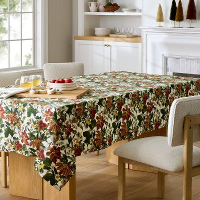 84"x60" Floral Tablecloth - Threshold designed with Studio McGee: Rectangle Cotton, Machine Washable, Multicolored