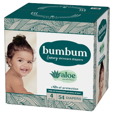 bumbum Luxury Skincare Disposable Diapers - Size 4 - 54ct