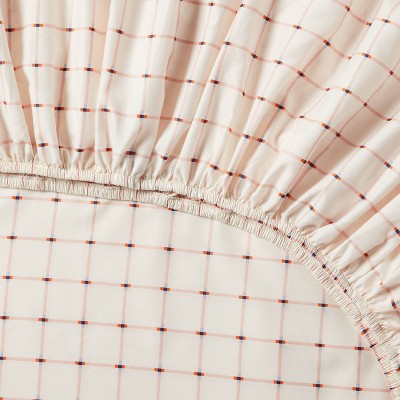 Twin/Twin Extra Long Microfiber Sheet Set Pink Grid - Room Essentials