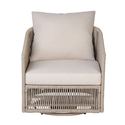 Set of 2 Outdoor 360° Swivel Club Chair Ergonomic Patio Accent Chair with Soft Cushions & Rust-Resistant All-Weather Frame - ModernLuxe (LOCAL PICKUP ONLY)
