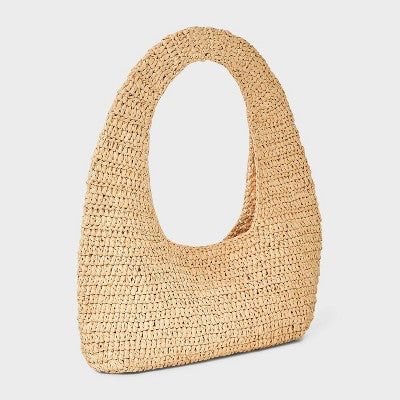 Casual Raffia Shoulder Bag - Universal Thread Tan