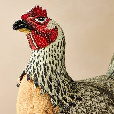 14"x13" Beaded Chicken Novelty Plush Pillow - John Derian for Target