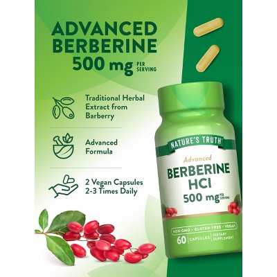 Nature's Truth Berberine Supplement 500mg | 60 Capsules