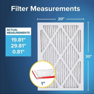 Filtrete 20x30x1 Allergen Defense Air Filter 1000 MPR: MERV 11 Electrostatic Furnace Filter, Captures Dust & Pollen (LOCAL PICKUP ONLY)