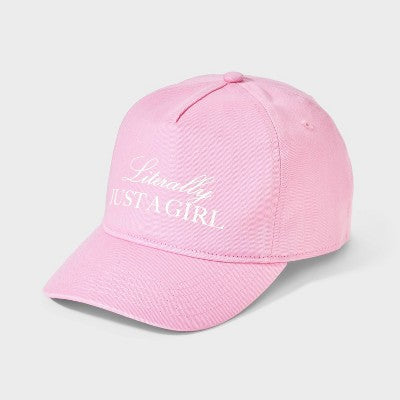 Girls' 'Literally Just a Girl' Baseball Hat - Pink