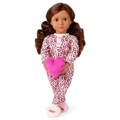 Our Generation Gracia 18" Doll in Pink Leopard-Print Pajama (LOCAL PICKUP ONLY)