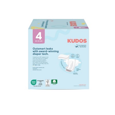 Kudos Chlorine Free Cotton-Lined Disposable Diapers - Size 4 - 52ct